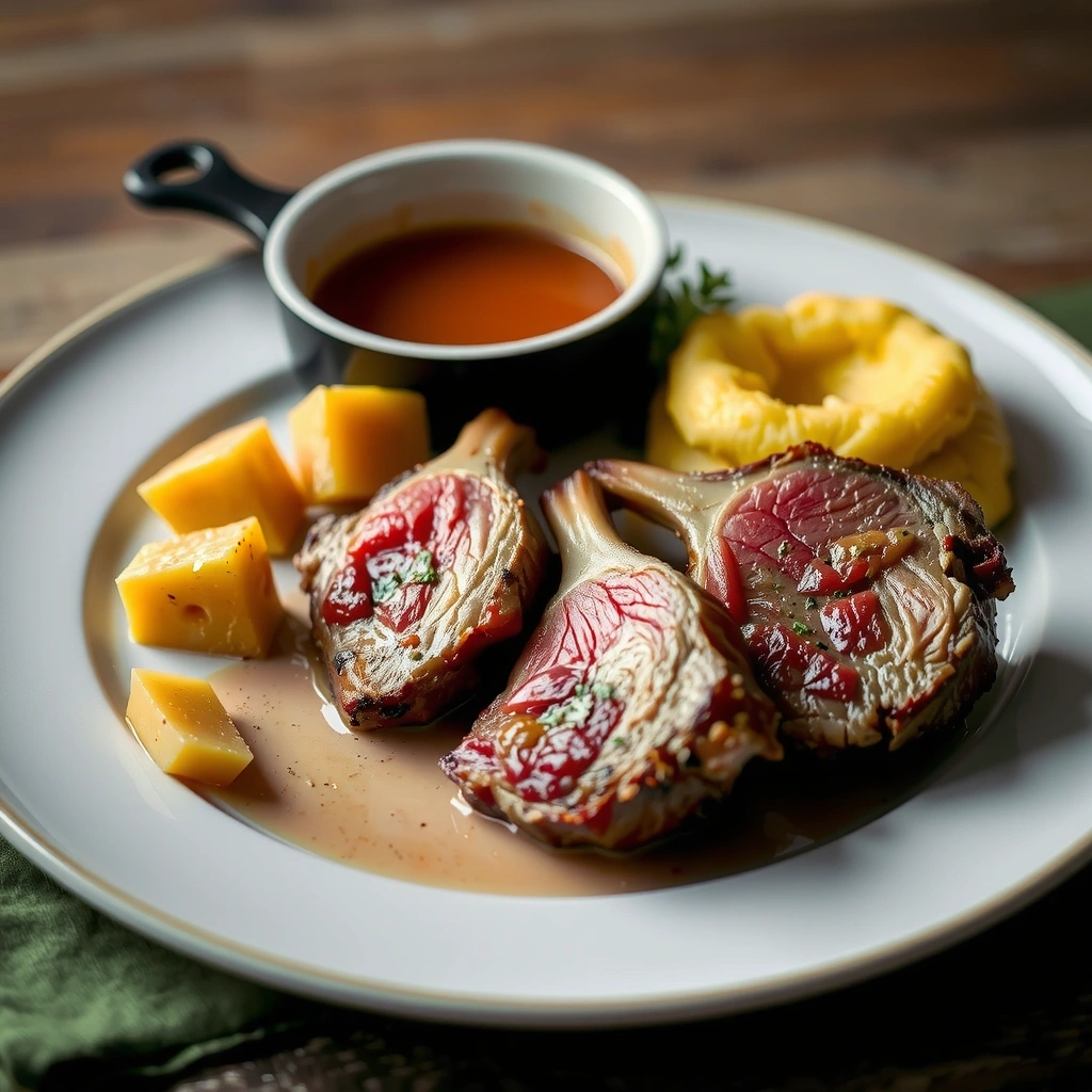 Carré d'agneau, purée de panais